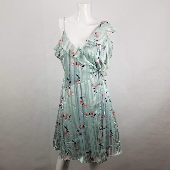 ASTR Mint Josie Ruffle Cold Shoulder Mini Dress - Picture 2 of 7